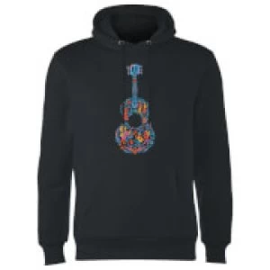 Image of Coco Guitar Pattern Hoodie - Black - S