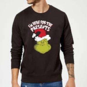 Image of The Grinch Im Here for The Presents Christmas Sweatshirt - Black - S
