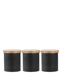 Image of Typhoon Essentials Set Of 3 Canisters ; Black