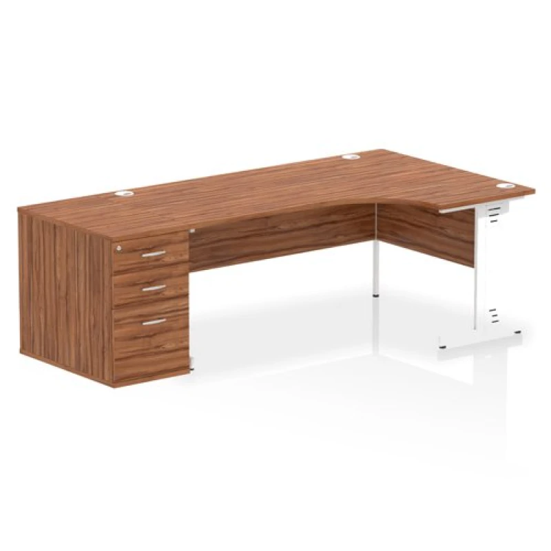 Image of Dynamic Office Solutions Impulse 1800mm Cable Managed Right Crescent Desk Workstation I004149