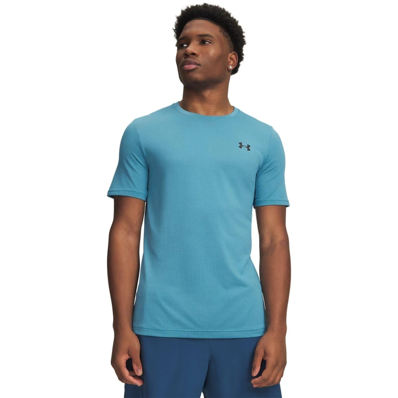 Image of Under Armour Mens VanishE Seamless Short Sleeve Performance Gym Top Blue/Black male M