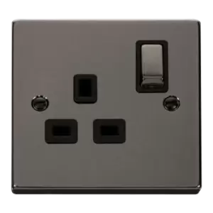 Image of Click Scolmore Deco 13A 1 Gang Plug Socket - VPBN535BK
