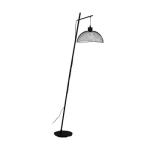 Image of EGLO Pompeya Black Mesh Floor Lamp