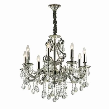 Image of Gioconda 8 Light Crystal Chandelier Antique Silver Finish, E14