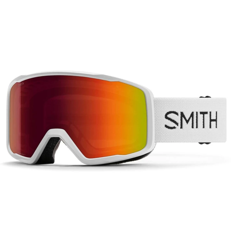 Image of Smith Tribute 1DG C1 White Red Sol-X Mirror Ski Goggles White Unisex