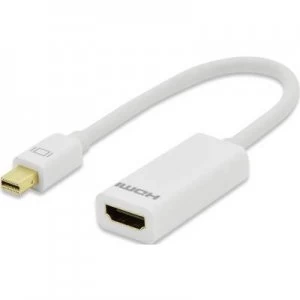 Image of ednet DisplayPort / HDMI Adapter [1x Mini DisplayPort plug - 1x HDMI socket] White gold plated connectors 15.00 cm