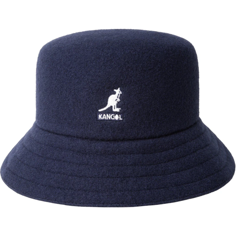 Image of Kangol Wool Lahinch Seamless Knitted Bucket Hat Navy unisex Medium