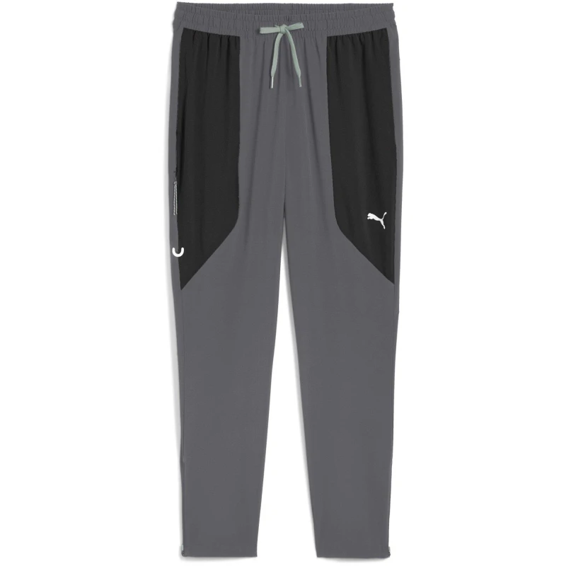 Image of Puma Mens Flex Closed Hem Woven Joggers Dark Grey male XL