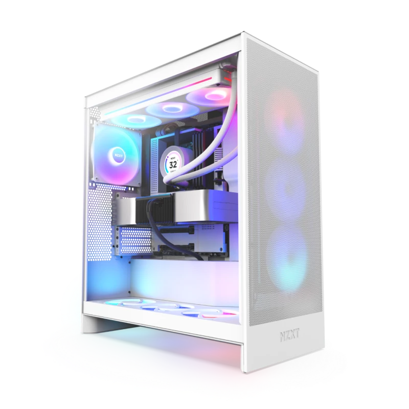 Image of NZXT H7 Flow RGB Edition ATX Mid Tower Case - White - CM-H72FW-R1