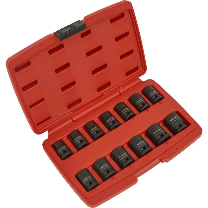 Image of Loops 13 Piece Impact Socket Set - 1/2" Sq Drive - 12-Point - Corrosion Resistant Multi