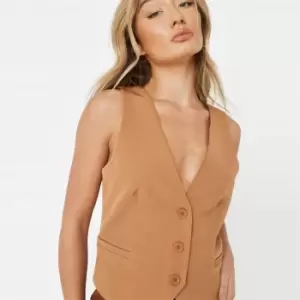 Image of Missguided Length Waistcoat - Neutral