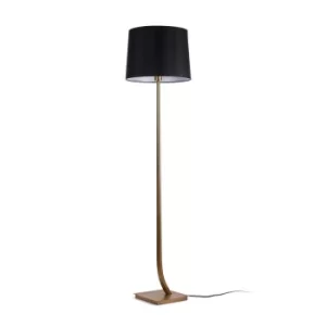 Image of Rem Floor Lamp Round Tappered Shade Black, E27