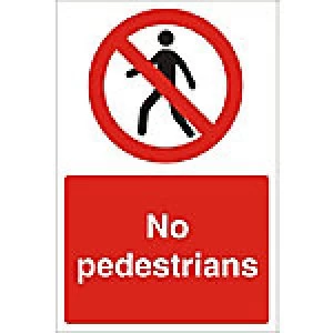 Image of Site Sign No Pedestrians Fluted Board 60 x 40 cm