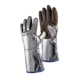 Image of Gant de protection thermique 5 doigts taille univers. nature/argent cuir de seba