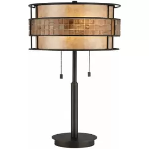 Image of 2 Bulb Twin Table Lamp Renaissance Copper LED E27 60W Bulb