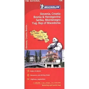 Image of Slovenia, Croatia, Bosnia - Michelin National Map 736 Map Sheet map 2012