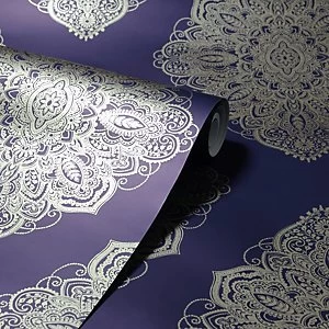 Image of Arthouse Henna Navy & Gold Wallpaper 10.05m x 53cm