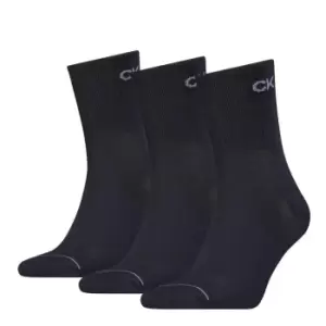 Image of Calvin Klein Short Socks 3 Pack Mens - Blue