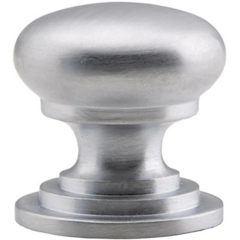 Image of Loops Victorian Round Cupboard Door Knob 38mm Dia Satin Chrome Cabinet Handle Multi unisex