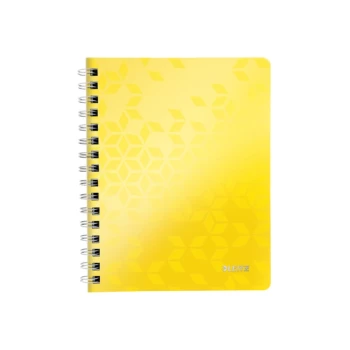 Image of WOW Notebook A5 Ruled, Wirebound with Polypropylene Cover 80 Sheets. Yellow - Outer Carton of 6