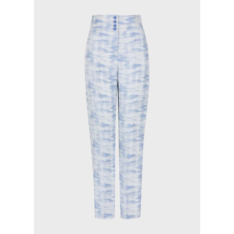 Image of Emporio Armani Linen Blend Trousers Multi Colour female 8
