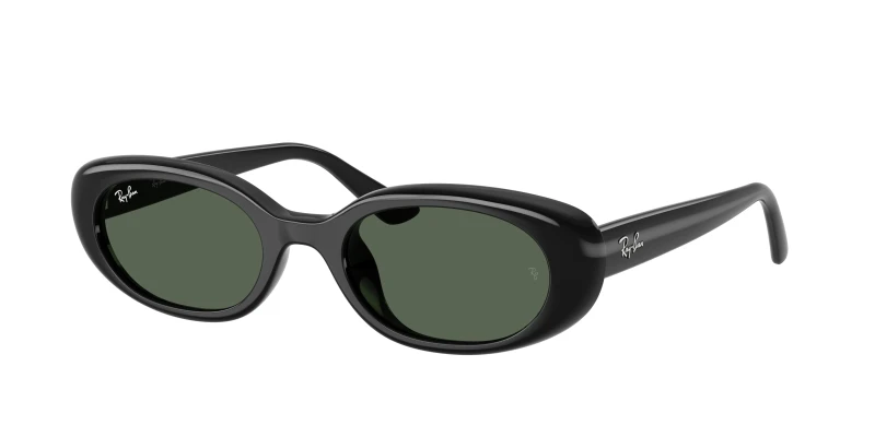 Image of Ray - Ban Unisex Ray - Ban RB4441D 667771 Sunglasses Injected Black Green Pillow Normal Black Sunglasses Unisex Injected