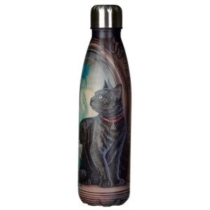 Image of Lisa Parker Absinthe Cat Reusable Stainless Steel Hot & Cold Thermal Insulated Drinks Bottle 500ml