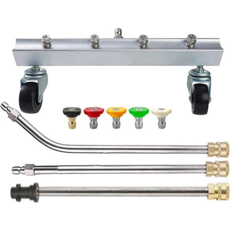 Image of Pro-Kleen Chassis Cleaner And Lance Compatible With Karcher K Pressure Washers With 5 Spray Jet Adaptors - Underbody Undercarriage