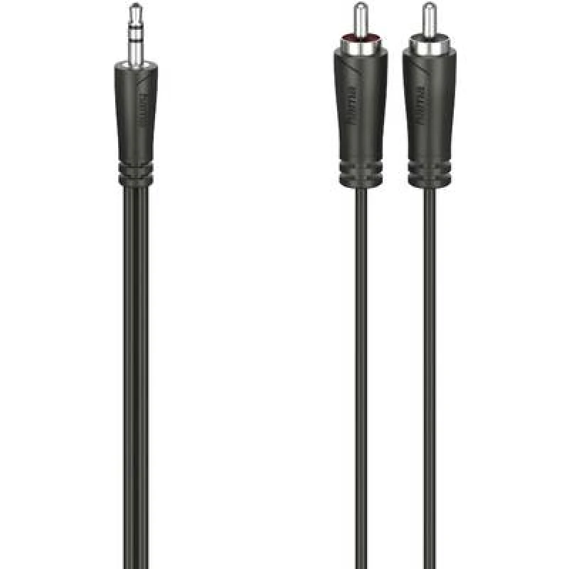 Image of Hama Hama 00205112 Jack / RCA Audio/phono Cable [2x RCA plug (phono) - 1x Jack plug 3.5 mm] 5m Black 00205112