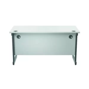 Image of Jemini Single Rectangular Desk 1400x600x730mm White/Silver KF800559