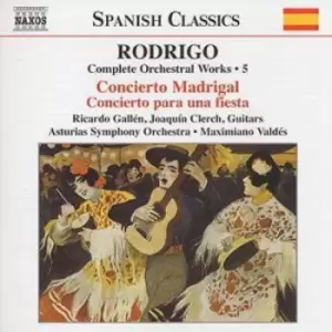 Image of Complete Orchestral Works Vol 5 Valdes Asturias So by Joaquin Rodrigo CD Album