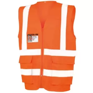 Image of SAFE-GUARD By Result Unisex Adult Executive Safety Vest (S) (Fluorescent Orange)