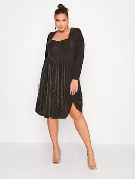 Image of Yours Sweetheart Brillo Dress Gold, Black, Size 20, Women