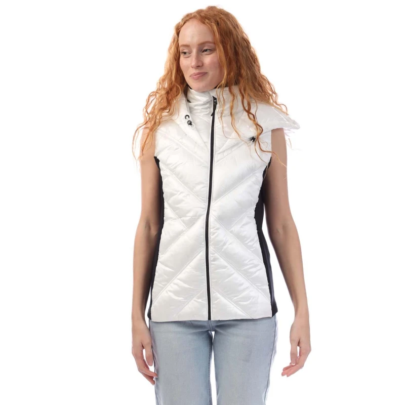 Image of DKNY Hooded Puffer Vest White female S