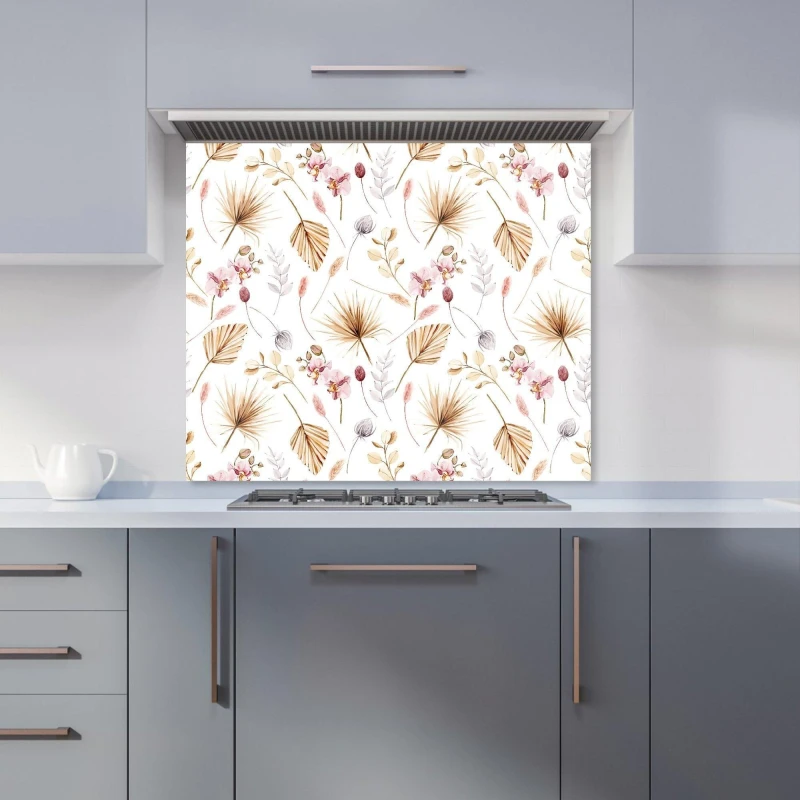 Image of Warren Reed - Designer Watercolour Orchids Kitchen Splashback Size: 900mm x 750mm Multicolor Unisex 900mm x 750mm