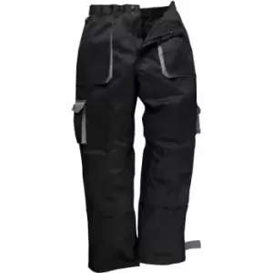 Image of Portwest Mens Contrast Workwear Trousers (TX11) / Pants (2XL) (Black) - Black