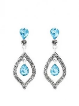 Image of Mood Silver Plated Blue Crystal Tear Drop Earrings