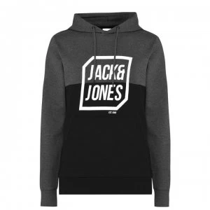 Image of Jack and Jones Half Logo OTH Hoodie Mens - Dk Grey