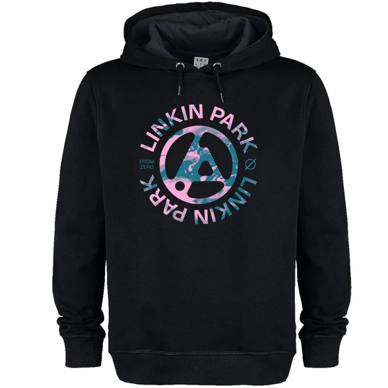Image of Amplified Mens From Zero Camo Spill Linkin Park Hoodie in Black Size: XS Black Male XS
