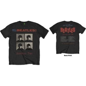 Image of The Beatles - American Tour 1964 Unisex Small T-Shirt - Black
