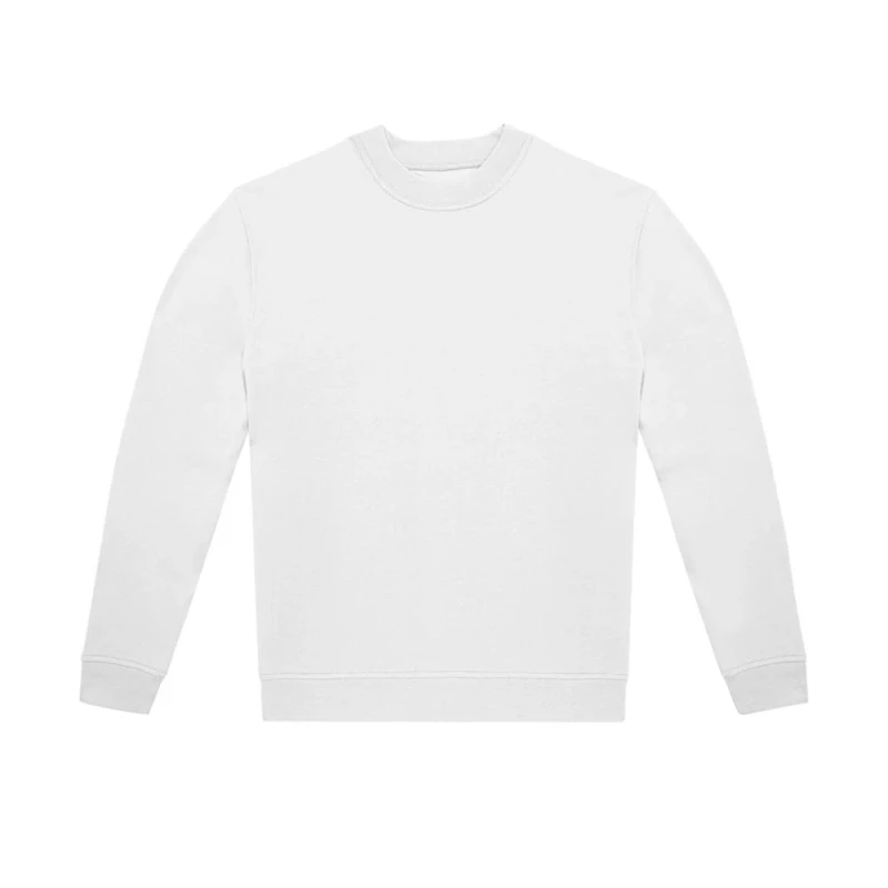 Image of B&C Mens ID.332 Crew Neck Sweatshirt in White Size: XS White Male XS