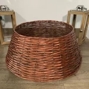 Image of 67cm x 26cm Large Mahogany Wicker Willow Christmas Tree Skirt - Samuel Alexander