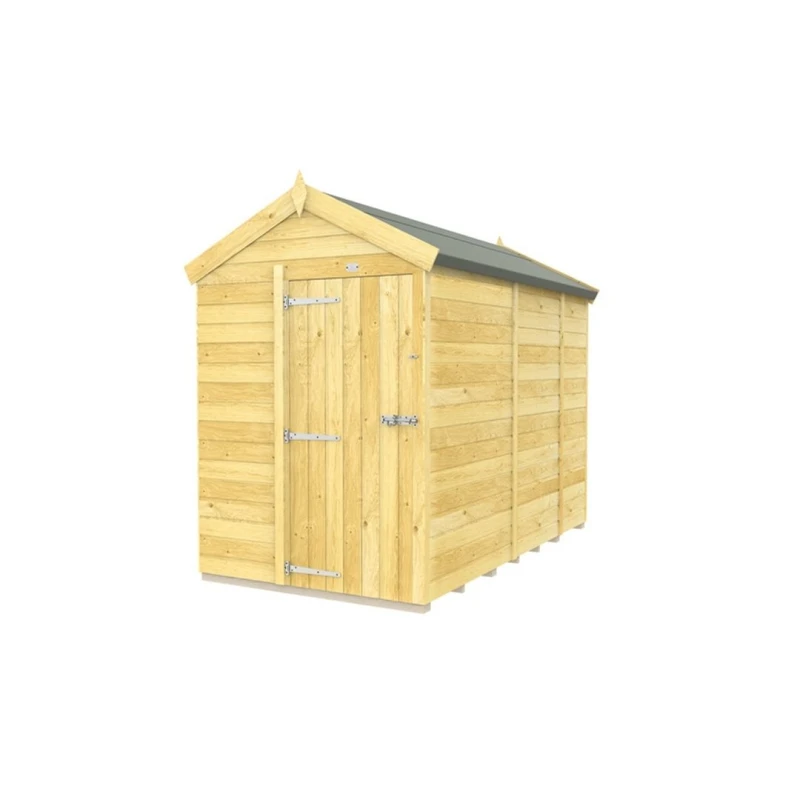 Image of Buttercup Farm 5 x 9 Feet Apex Shed - Single Door W/O Windows - L272 x W147 x H217cm in Brown Brown Unisex