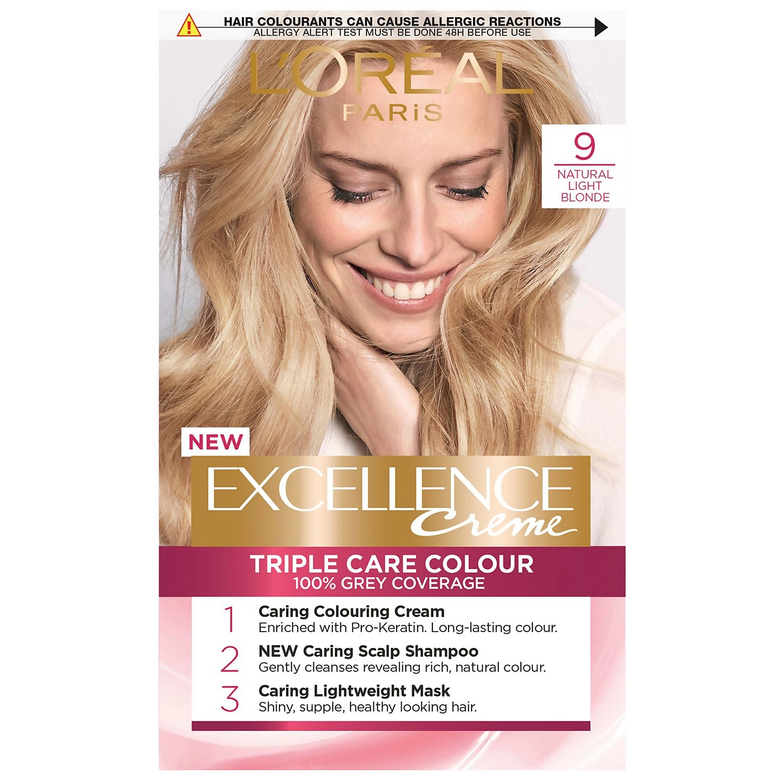 Image of Excellence Creme 9 Natural Light Blonde Hair Dye Blonde