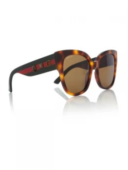 Image of Gucci Tortoise GG0059S rectangle sunglasses GreenBrown