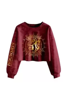 Image of Gryffindor Constellation Acid Wash Crop Sweatshirt