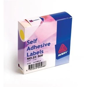 Image of Avery 24-508 Yellow Coloured Labels in Dispensers Pack 1120