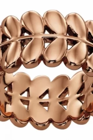 Image of Ladies Orla Kiely Rose Gold Plated Leaf Ring R3469/56