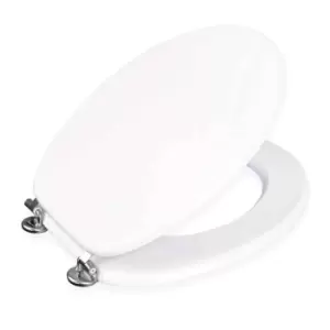 Image of Showerdrape Oxford Toilet Seat - White & Chrome