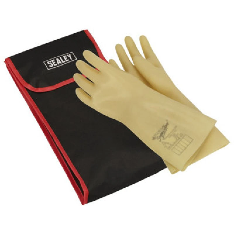 Image of Sealey Electricians High Voltage Safety Gloves and Storage Bag Set HVGBCOMBO Size: One Size